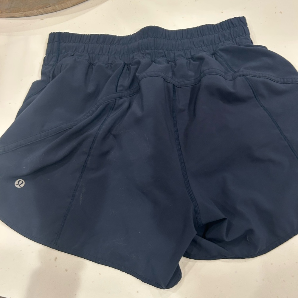 lululemon athletica Women's Navy hottie hot long 4” Blue Athletic Shorts